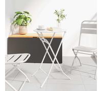 vidaXL Garden Table Folding White 50 x 50 x 72 cm Steel