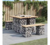 (light brown, 100 x 102 x 72 cm) vidaXL Garden Bench Park Outdoor Bench Seat Gabion Design Solid Wood Douglas