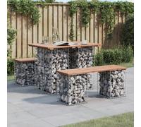 (brown, 70 x 100 x 72 cm) vidaXL Garden Bench Park Outdoor Bench Seat Gabion Design Solid Wood Douglas