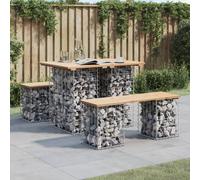 vidaXL Garden Bench Gabion Design 100x70x72 cm Solid Wood Pine, Brown