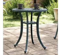 Garden table Cast aluminium Green round Ø48x53 cm Intricate patterned top patio
