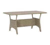 vidaXL Garden Table Grey Poly Rattan Outdoor Patio Dining Dinner Table Desk