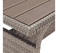 vidaXL Garden Table Grey 120x70x66 cm Poly Rattan
