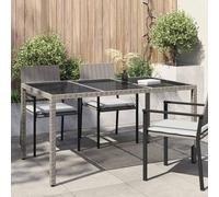 VidaXL Garden Table Grey 150 X 90 X 75 Cm Poly Rattan