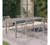Vidaxl Garden Table Grey 200X100X75 Cm Solid Wood Acacia
