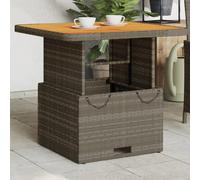 Vidaxl Garden Table Grey 80X80X71 Cm Poly Rattan And Acacia Wood