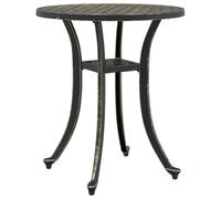 vidaXL Garden Table in Bronze - Cast Aluminium Round Side Table, Ø48x53 cm, Decorative & Stable for Outdoor/Patio/Living Area
