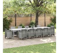 vidaXL Garden Table Light grey 400 x 100 x 73 cm Poly Rattan