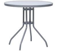 vidaXL Garden Table Light Grey 80 cm Steel and Glass