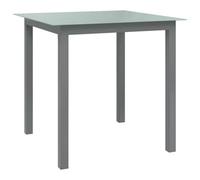 Vidaxl Garden Table Light Grey 80X80X74 Cm Aluminium And Glass Garden Tables