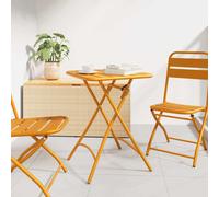 vidaXL Garden Table Mustard 55 x 55 x 73 cm Powder-coated Steel