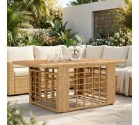 vidaXL Garden Table Natural 100 x 55 x 37 cm PE Rattan and Glass