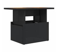vidaXL Garden Table Outdoor Dining Table Black Poly Rattan and Acacia Wood