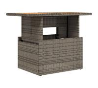 vidaXL Garden Table Outdoor Dining Table Grey Poly Rattan and Acacia Wood