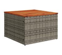 vidaXL Garden Table Outdoor Dining Table Grey Poly Rattan and Acacia Wood