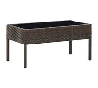 vidaXL Garden Table Outdoor Furniture Backyard Patio Bistro Terrace Accent End Couch Coffee Side Tea Table Brown 75x40x37 cm Poly Rattan