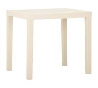 vidaXL Garden Table White Plastic Patio Outdoor Dining Dinner Tea Coffee Desk