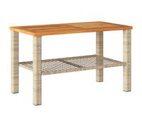 vidaXL Garden Table Outdoor Table Dining Table Beige Poly Rattan Acacia Wood