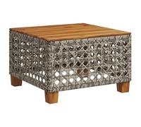 vidaXL Garden Table Outdoor Table Dining Table Grey Poly Rattan Acacia Wood
