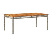 vidaXL Garden Table Outdoor Table Dining Table Grey Poly Rattan Acacia Wood