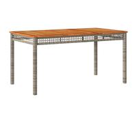 vidaXL Garden Table Outdoor Table Dining Table Grey Poly Rattan Acacia Wood