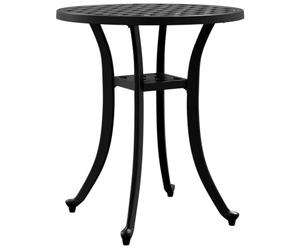 vidaXL Garden Table, Side Table for Dinner Coffee Decorative, Dining Table for Outdoor Terrace Balcony Patio Yard, Black Cast Aluminium