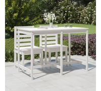 vidaXL Garden Table White 159.5x82.5x110 cm Solid Wood Pine