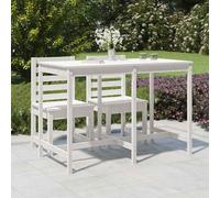 vidaXL Garden Table White 159.5x82.5x110 cm Solid Wood Pine UK HOT