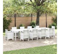 vidaXL Garden Table White 350 x 100 x 73 cm Poly Rattan