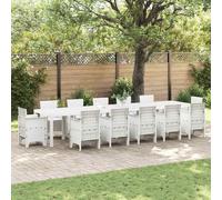 vidaXL Garden Table White 400 x 100 x 73 cm Poly Rattan