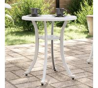 vidaXL Garden Table White Ø48x53 cm Cast Aluminium