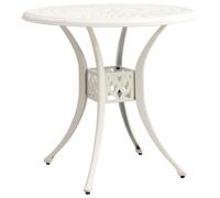 vidaXL Garden Table White 78x78x72 cm Cast Aluminium, White