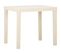 vidaXL Garden Table White Plastic Patio Outdoor Dining Dinner Tea Coffee Desk