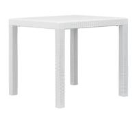 vidaXL Garden Table White 79x79x72cm Plastic Rattan Look Outdoor Furniture