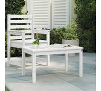 vidaXL Garden Table White 82.5x50.5x45cm Solid Wood Pine, White