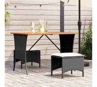 Garden Table with Acacia Wood Top Poly Rattan Patio Table vidaXL