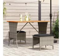 Garden Table with Acacia Wood Top Poly Rattan Patio Table vidaXL