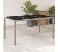 Garden Table Tempered Glass and Poly Rattan Furniture Multi Colours vidaXL