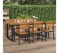 vidaXL Garden Table Dining Coffee Table with U-shaped Legs Solid Wood Acacia