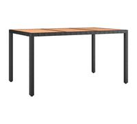 vidaXL Garden Table with Wooden Top Black Poly Rattan&Solid Wood Acacia UK HOT