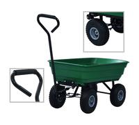 Garden Tipping Hand Cart Hand Truck Wheelbarrow 300 kg 75L Black/Green vidaXL