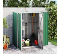 vidaXL Garden Tool Shed Green 161x89x161 cm Galvanised Steel UK GF0