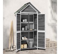 vidaXL Garden Tool Shed Grey 89x52.5x175 cm Solid Wood Pine