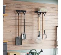 vidaXL Garden Tool Storage Racks Wall Mounted 2 pcs Black Steel