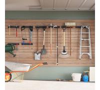 vidaXL Garden Tool Storage Racks Wall Mounted 8 pcs Black Steel