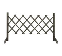 vidaXL Solid Firwood Garden Trellis Fence Grey 120x60 cm Extending Barrier
