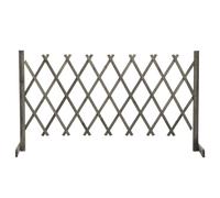 vidaXL Solid Firwood Garden Trellis Fence Grey 150x80 cm Extending Barrier
