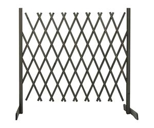 'vidaXL Garden Trellis Fence Grey - Expandable Solid Firwood Fence Panel for Climbing Plants, Garden Barrier, Outdoor Use, Requires Assembly, 180x100 cm
