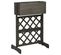 vidaXL Garden Trellis Planter Grey 45x30x74cm Solid Firwood, Grey