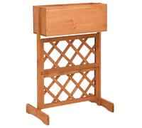 vidaXL Garden Trellis Planter Orange 45x30x74 cm Solid Firwood